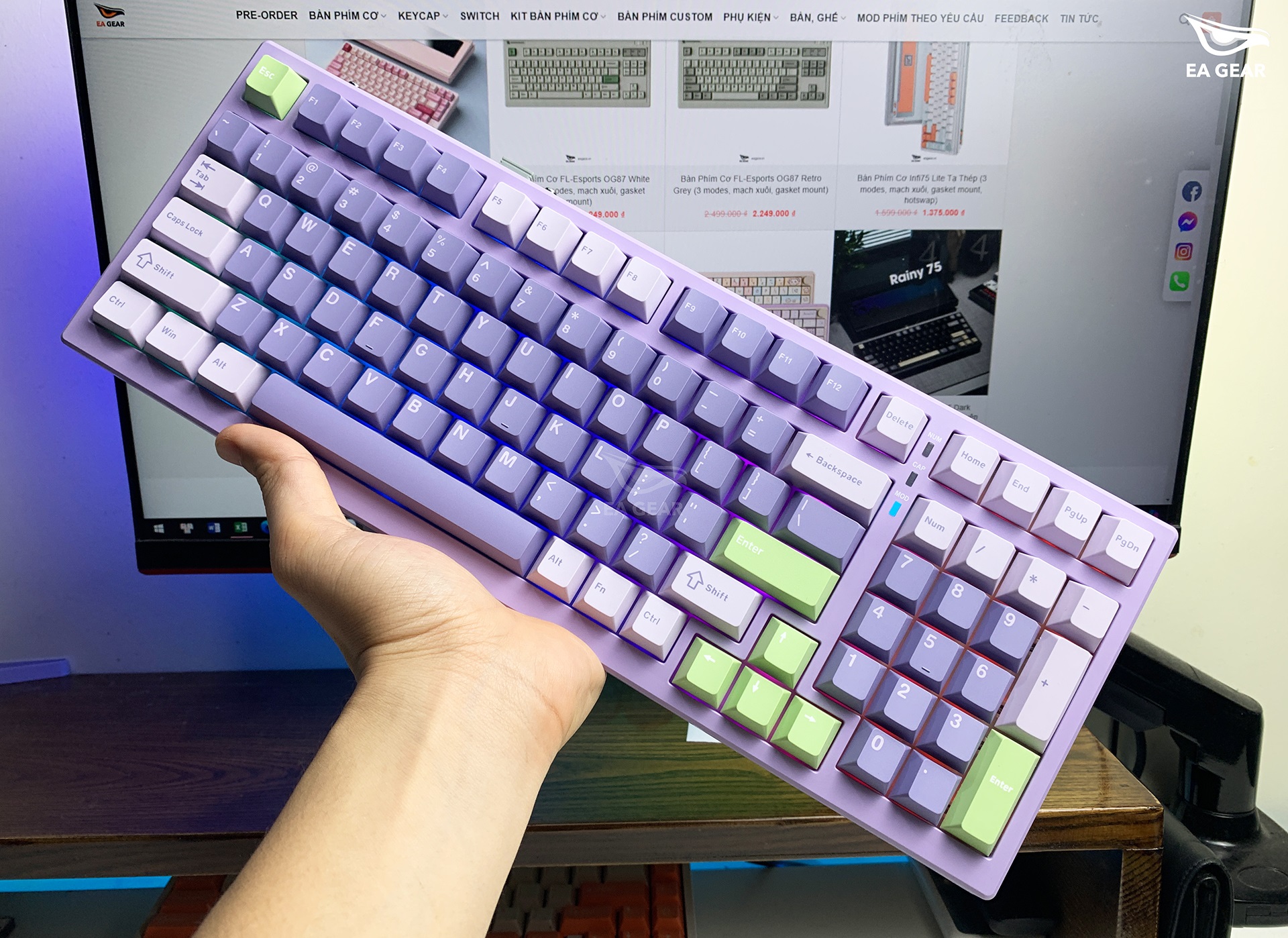 Bàn phím cơ Xinmeng X98 Pro mạch xuôi 3 modes hotswap RGB EA