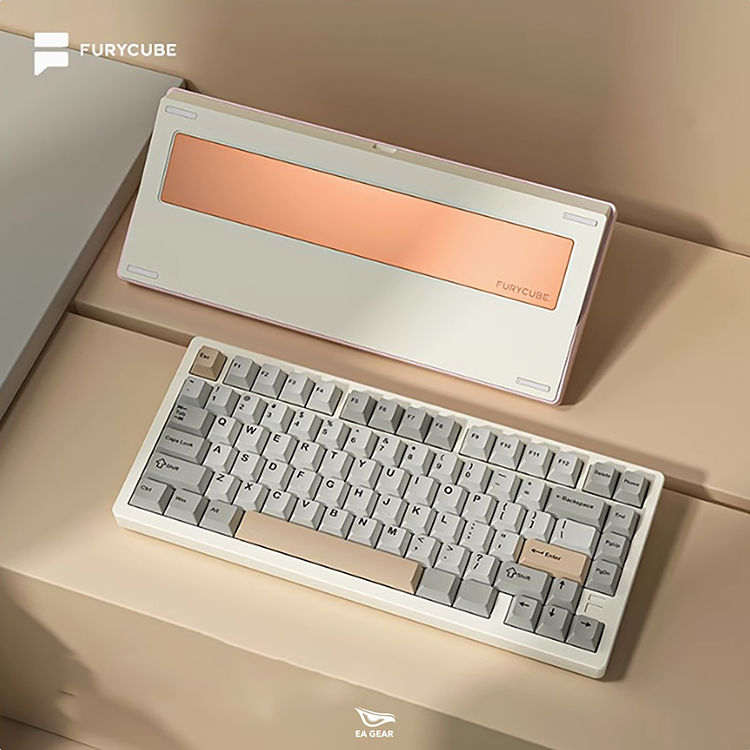 Bàn Phím Cơ Furycube F75 Retro (3 modes, nhôm CNC, hotswap xuôi)