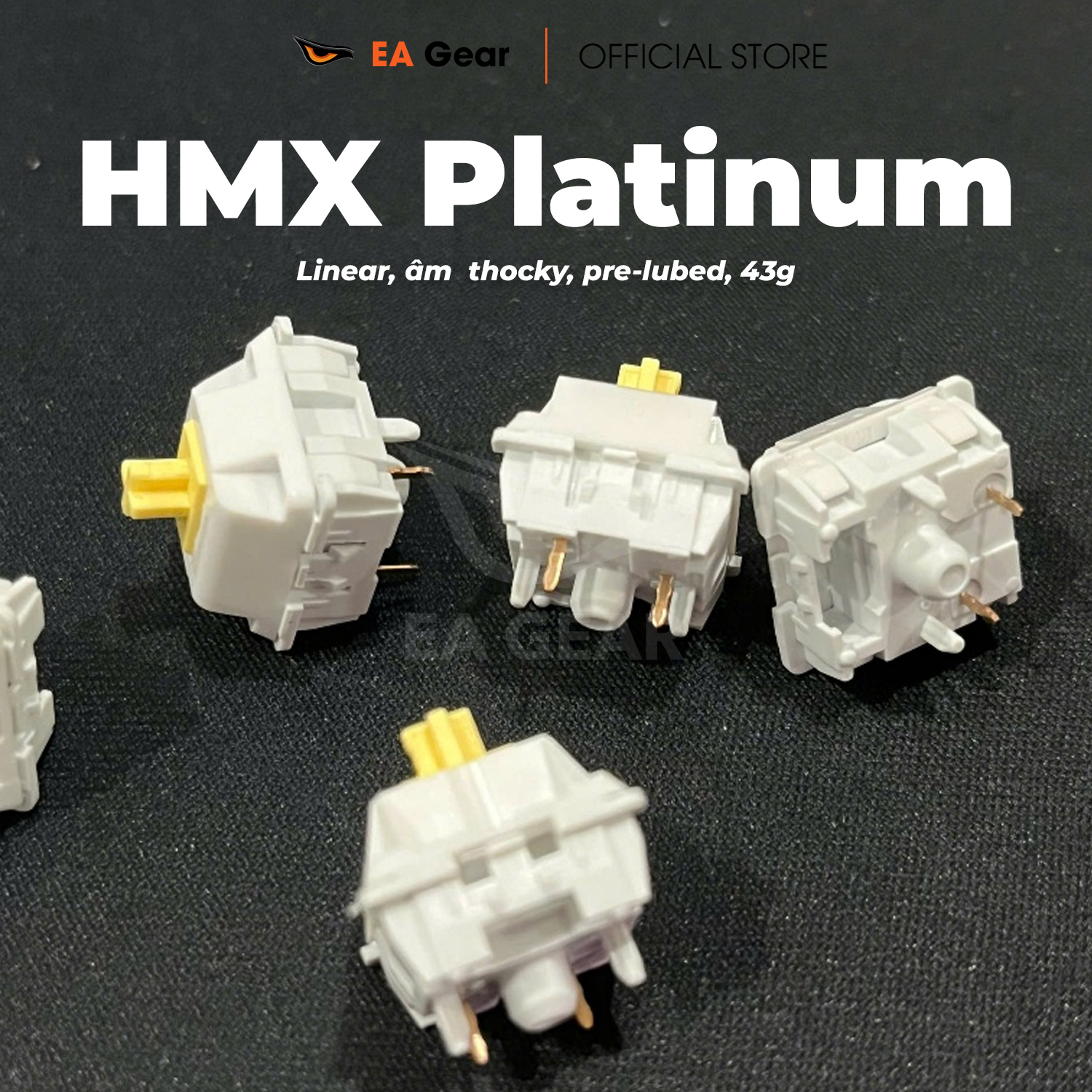Switch HMX Platinum Âm Thocky Linear 43g Cho Bàn Phím Cơ - EA Gear