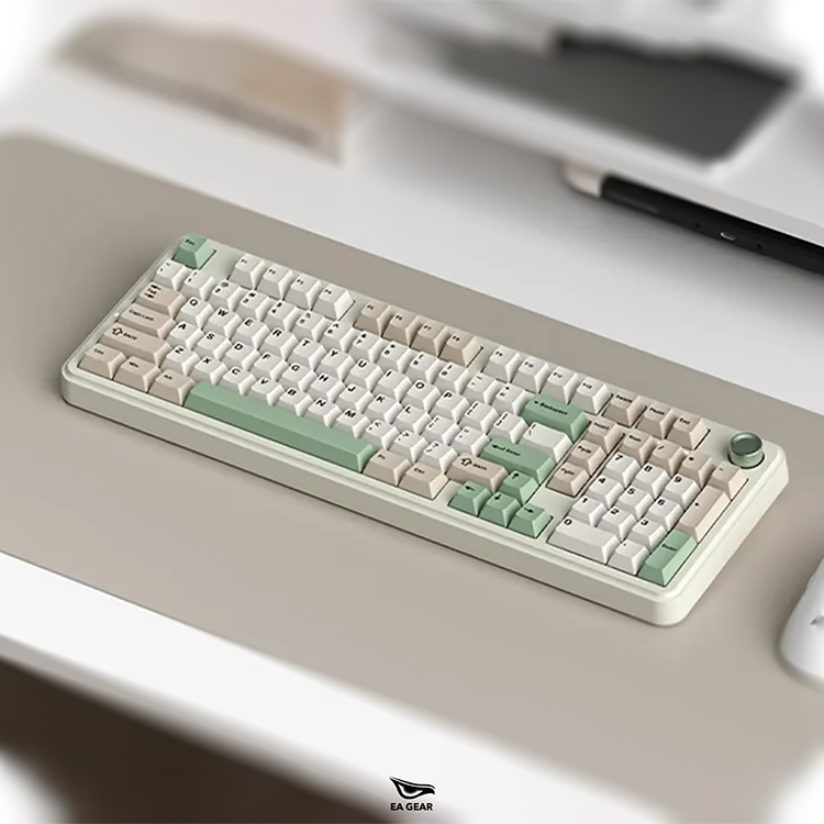 Bàn Phím Cơ Monka K100 Retro OG (fullsize, 3 modes, núm chỉnh âm lượng, full foam, hotswap xuôi)