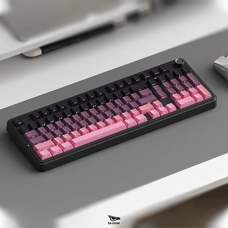 Bàn Phím Cơ Monka K100 Violet (fullsize, 3 modes, núm chỉnh âm lượng, full foam, hotswap xuôi)