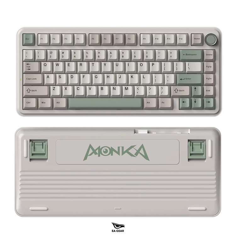 Bàn Phím Cơ Monka K75 Retro OG (3 modes, núm xoay, hotswap xuôi, RGB)