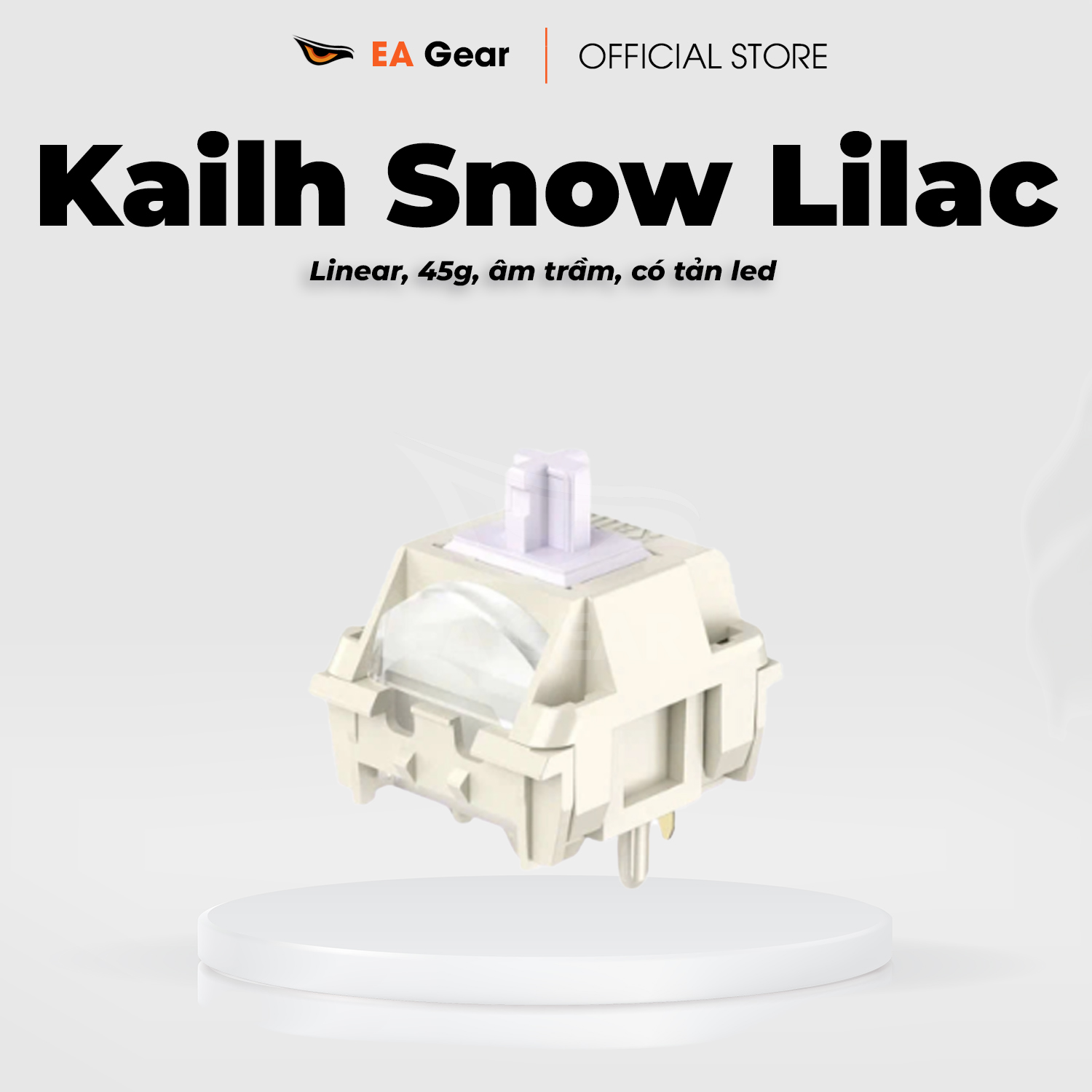 Switch Kailh Snow Lilac Âm Trầm Linear 45G Cho Bàn Phím Cơ - EA Gear
