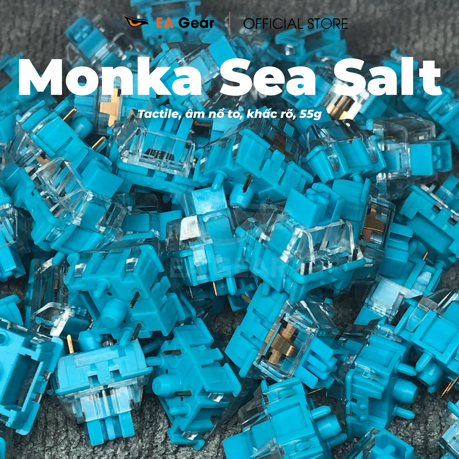 Switch Monka Sea Salt Âm Nổ Tactile Khấc Rõ Cho Bàn Phím Cơ - EA Gear