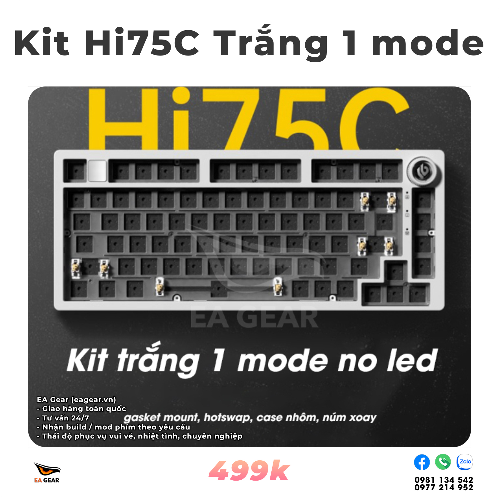 Kit Bàn Phím Cơ Leobog Hi75C No Led, 1 Mode Type-C